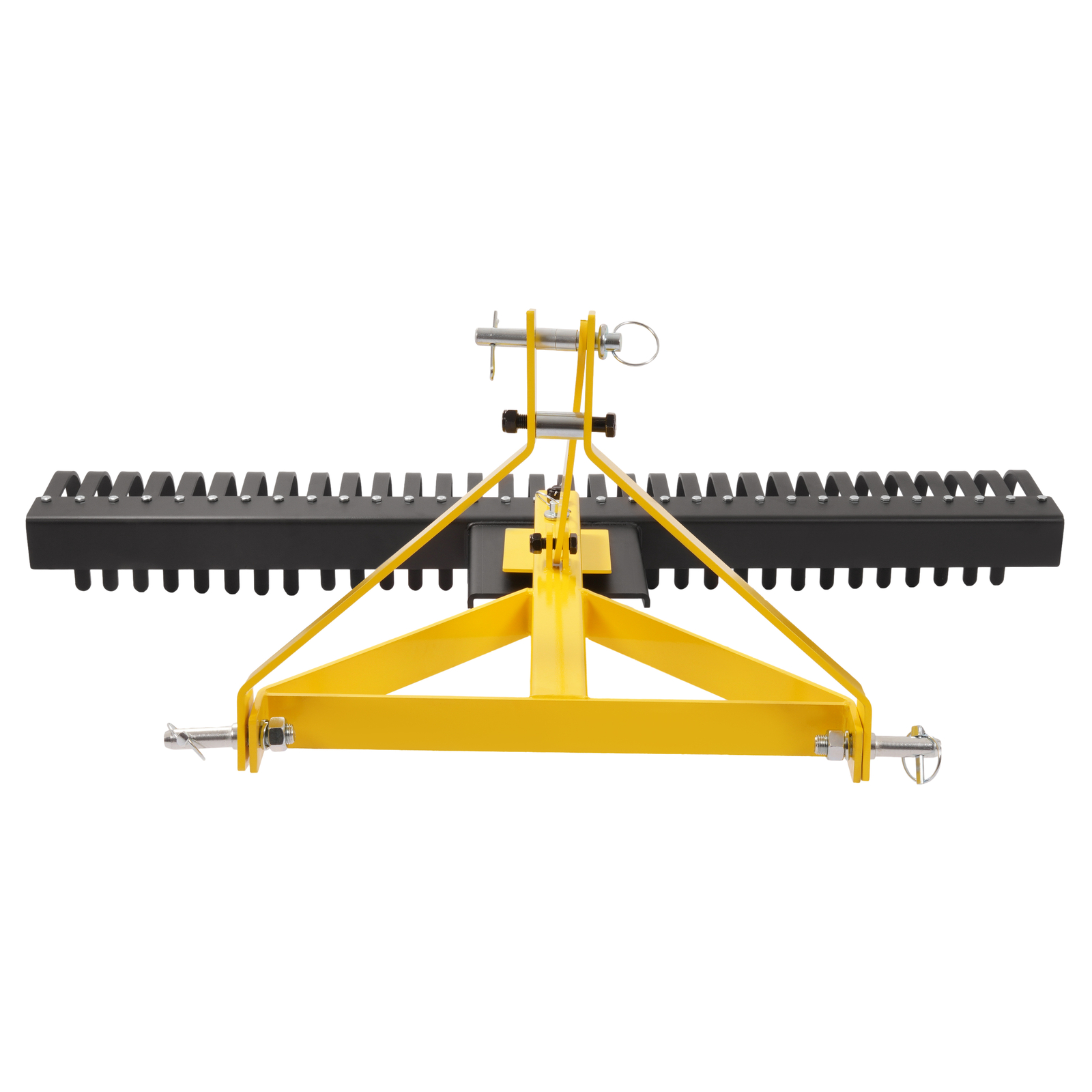 Yellow 3-Point Landscape Rock Rake Garden Tool For CAT 1 Tractors Hookup 5 FT