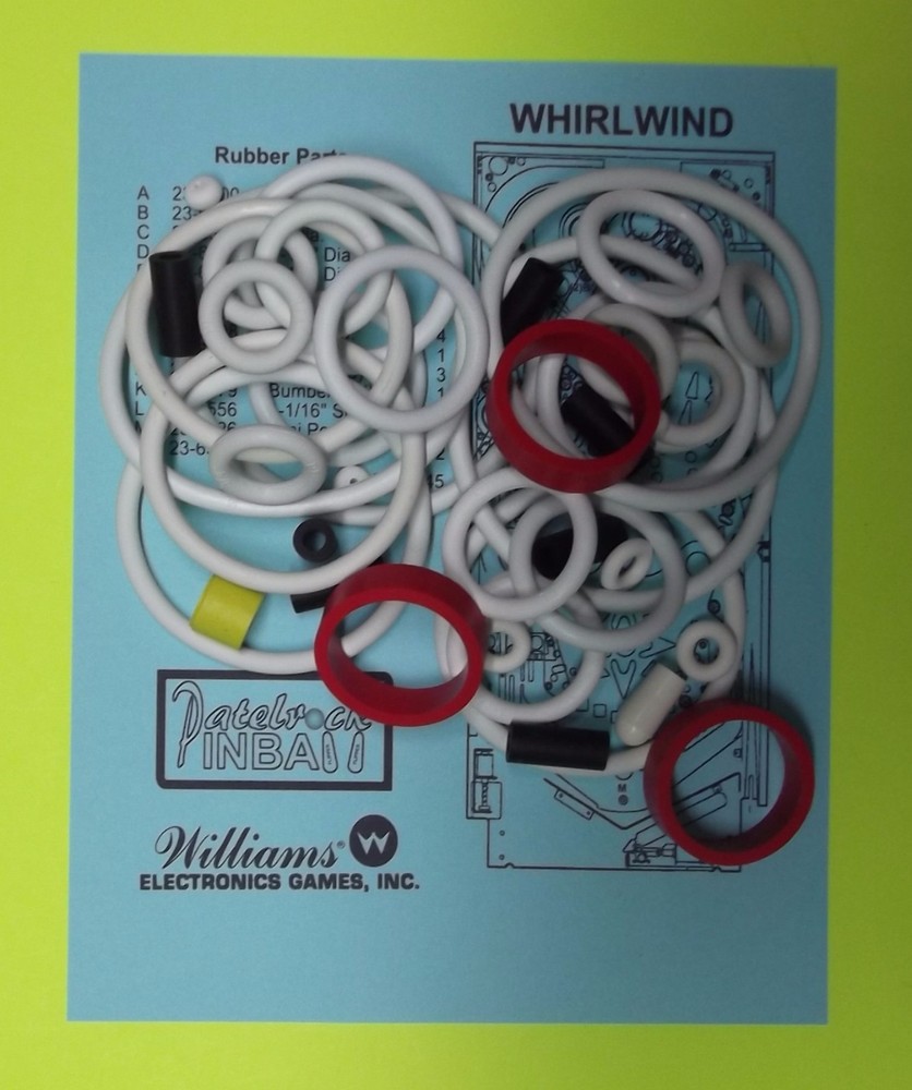 1990 Williams Whirlwind Pinball Machine Rubber Ring Kit