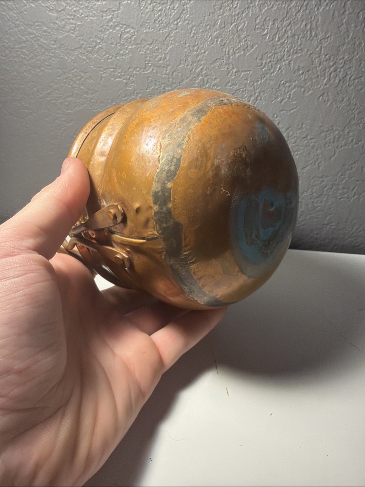 Vintage Solid Copper Cauldron Pot with Swing Handle Rustic Farmhouse Decor