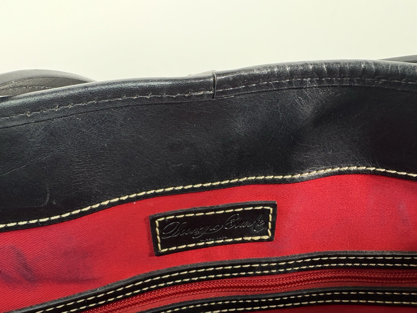 Dooney & Bourke Disney Black Embossed Leather Tote Bag Mickey Mouse Authentic