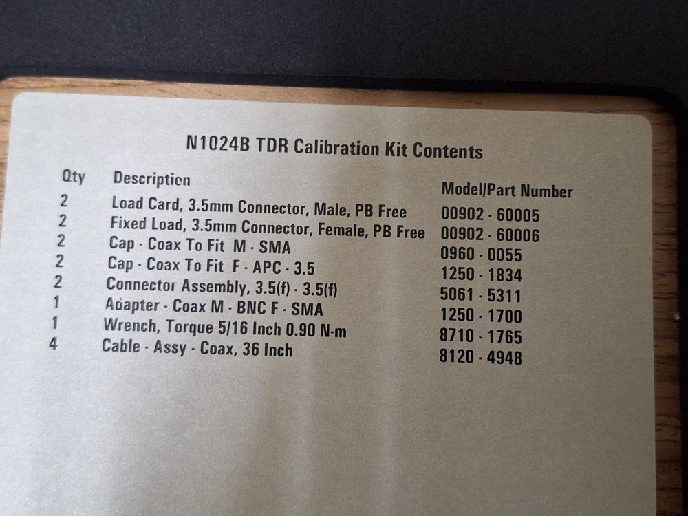 Keysight N1024B TDR Calibration Kit (0205)