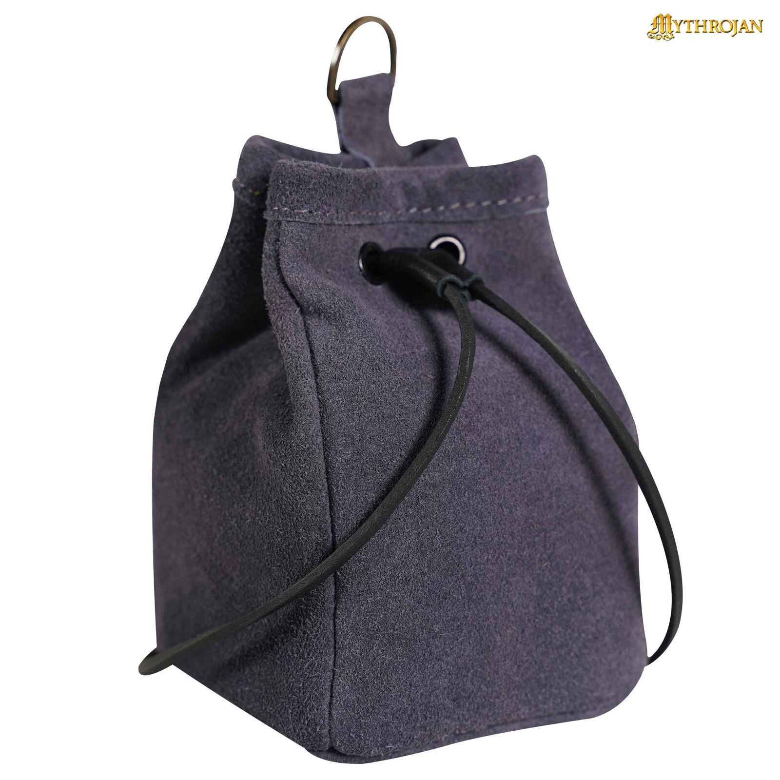 Medieval Belt Pouch Renaissance Accessories Suede Bag for LARP Cosplay - Blue