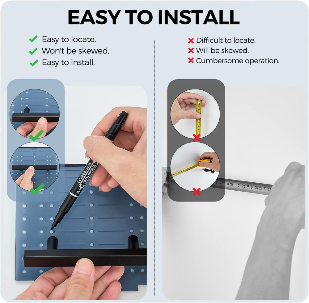 40 Pack Matte Black Cabinet Pulls - 3" Handles with Mounting Template