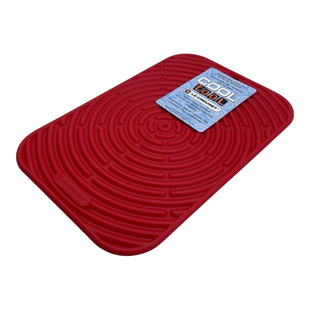 Le Creuset Red Silicone Trivet Mat Potholder Rectangular Hot Pad