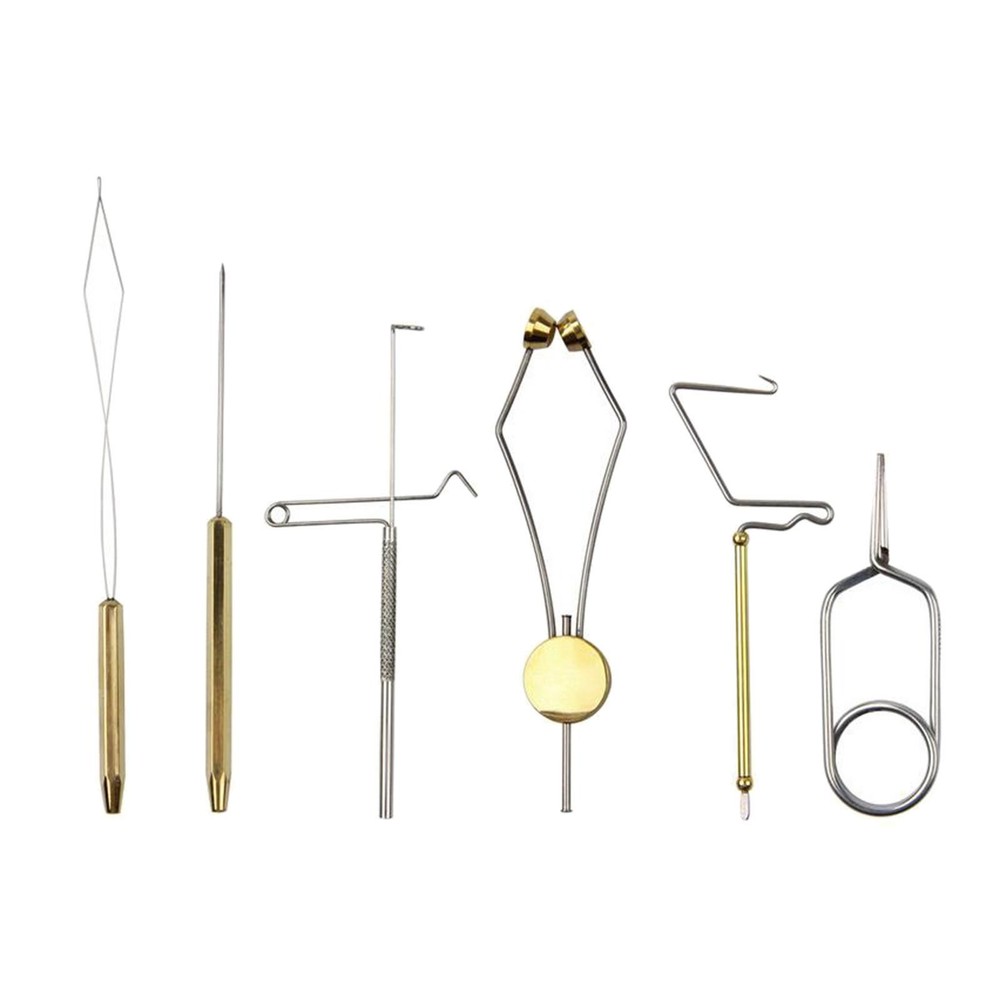 6Pieces Fly Tying Tool Brass Bobbin Threader Large Long Tip