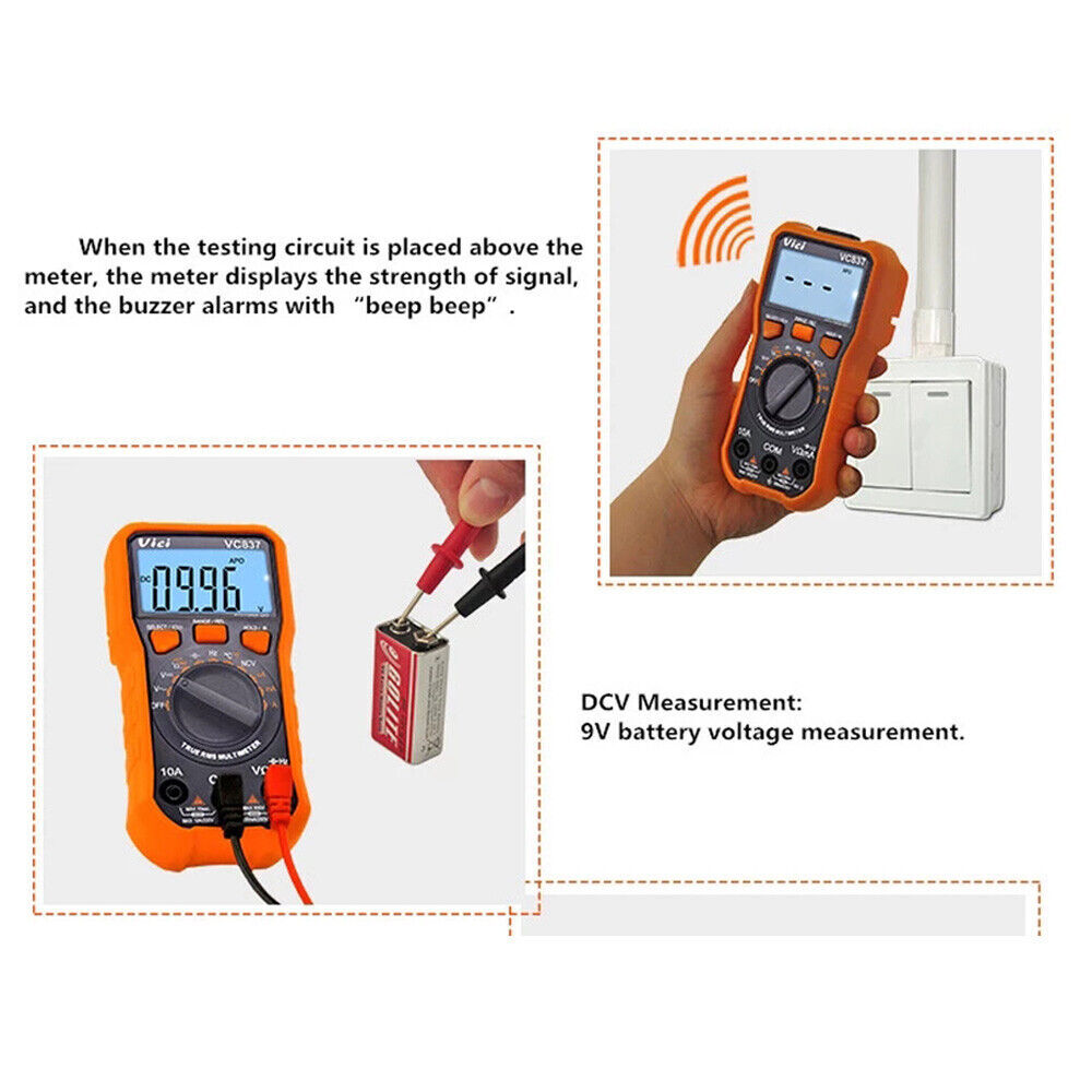 VC837 LCD Digital Auto Voltmeter Ammeter Ohmmeter Multimeter Volt AC/DC Tester