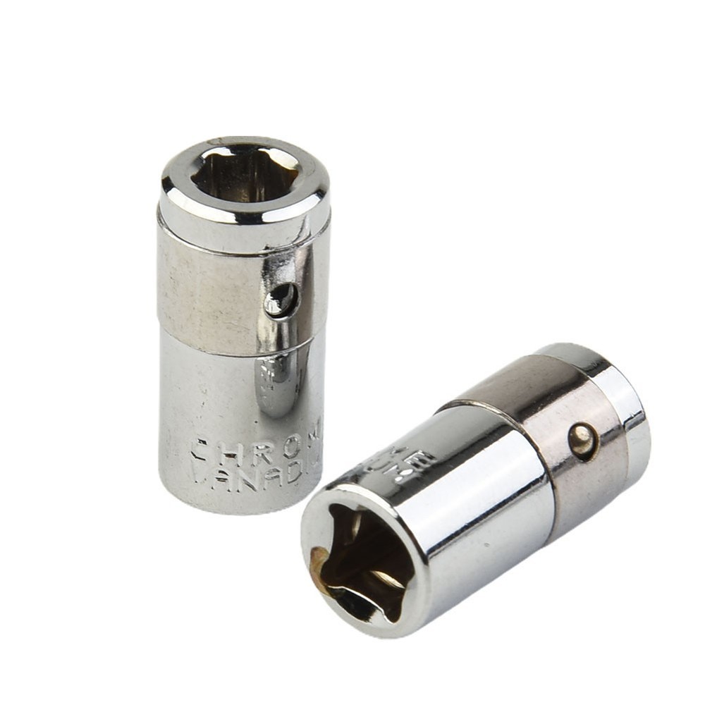 2x 1/4 Square Drive To 1/4 Hex Socket Bits Converter Screwdriver Bit Adapter
