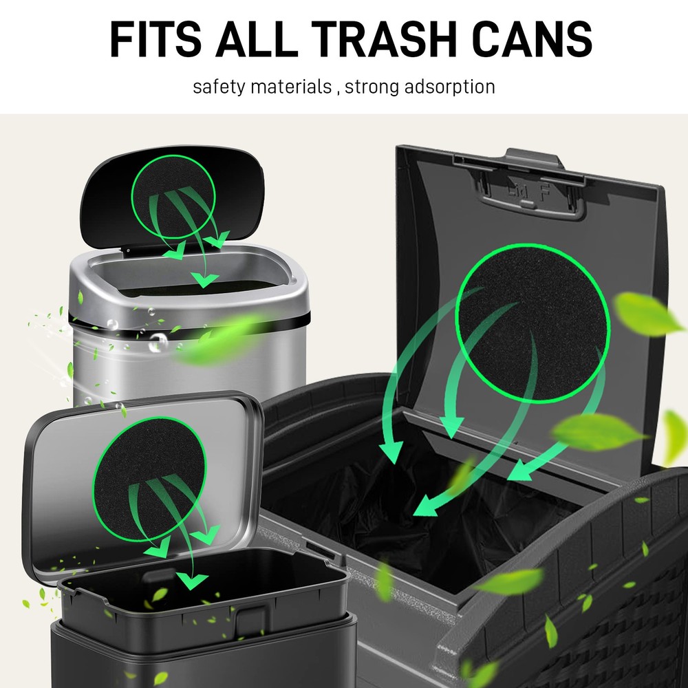 10PCS Charcoal Filter Replacements Kitchen Compost Bin Round 6.7" 0.4" Thick