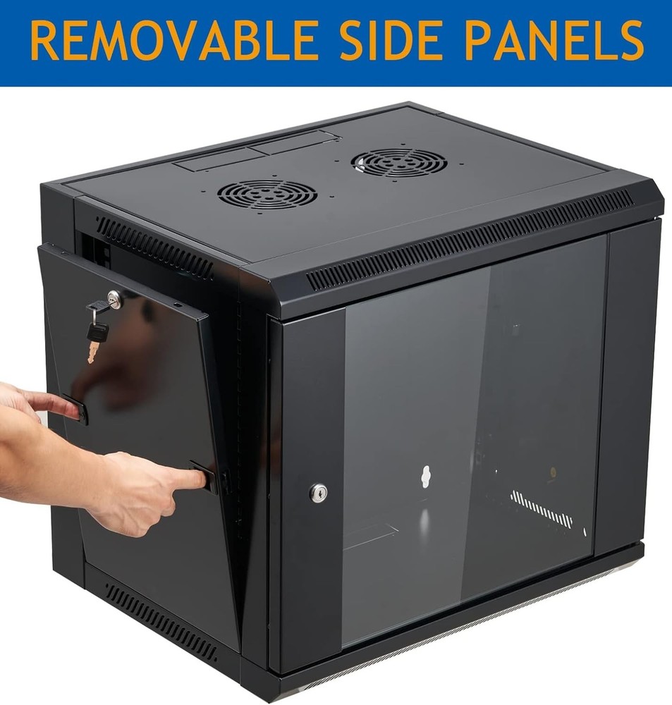 9U Wall Mount Server Cabinet 19" Network Rack Locking Door