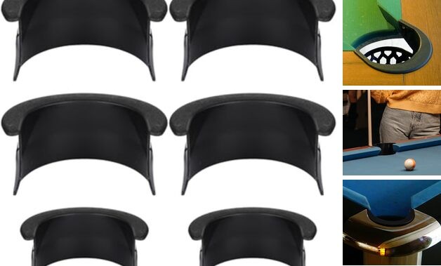 6pcs Pool Table Pockets, Plastic Billiard Table Pocket Liner Replacement for