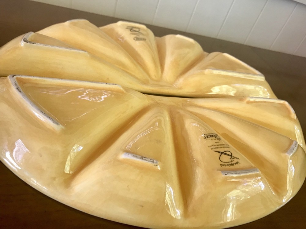 Everyday Gibson Hand Painted Sectioned Tray - Lime Lemon