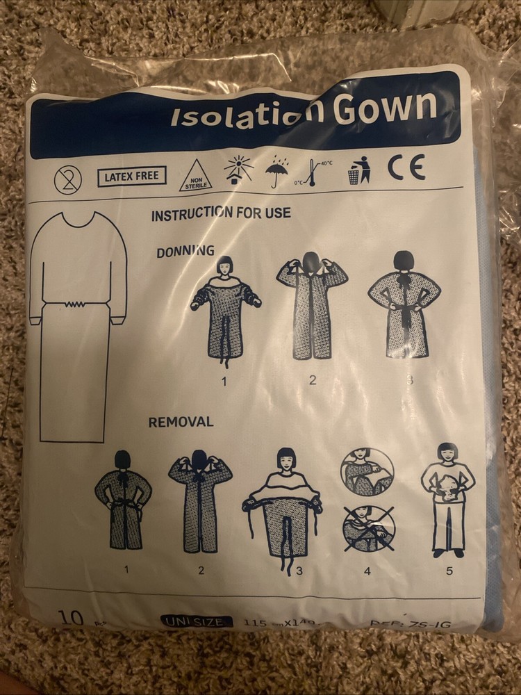Latex Free Isolation Bleu Gown
