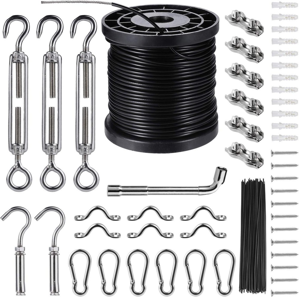 String Lights Hanging Kit,Globe String Lights Suspension Kit,Outdoor Light Gu...