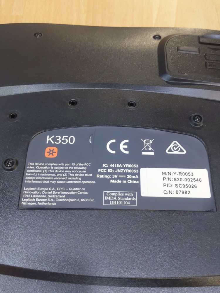 Logitech Wireless Wave Keyboard K350 & Mouse Set + M310 Mouse + USB Dongle D