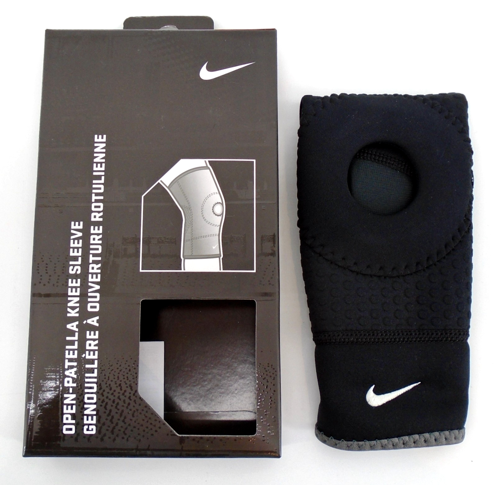 Nike Open Patella Knee Sleeve Adult Compression Black/Silver