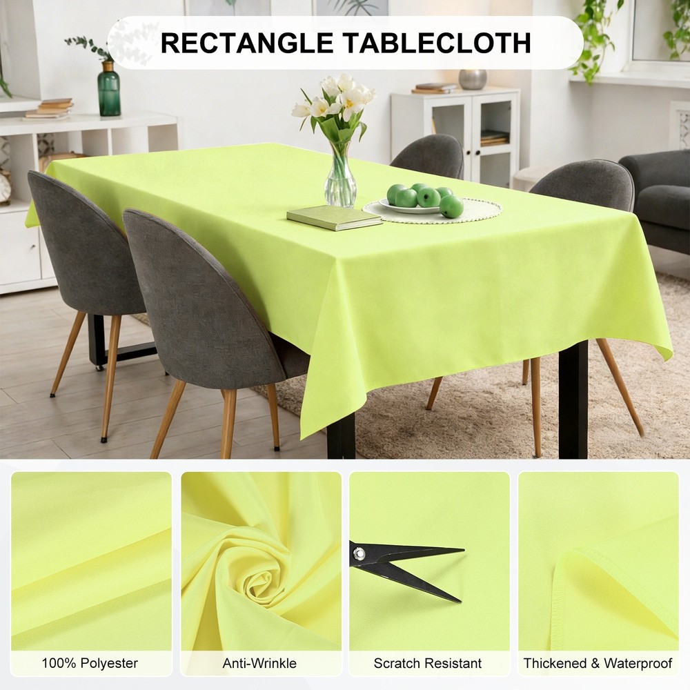 140x220cm Rectangle Tablecloth, Thickened Polyester Table Cloth Grass Green