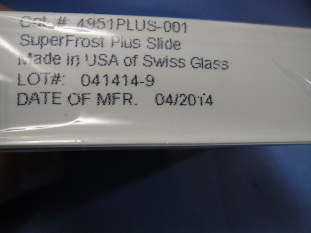 THERMO SCIENTIFIC 4941PLUS-001 SUPERFROST PLUS MICROSCOPE SLIDES ½ GROSS