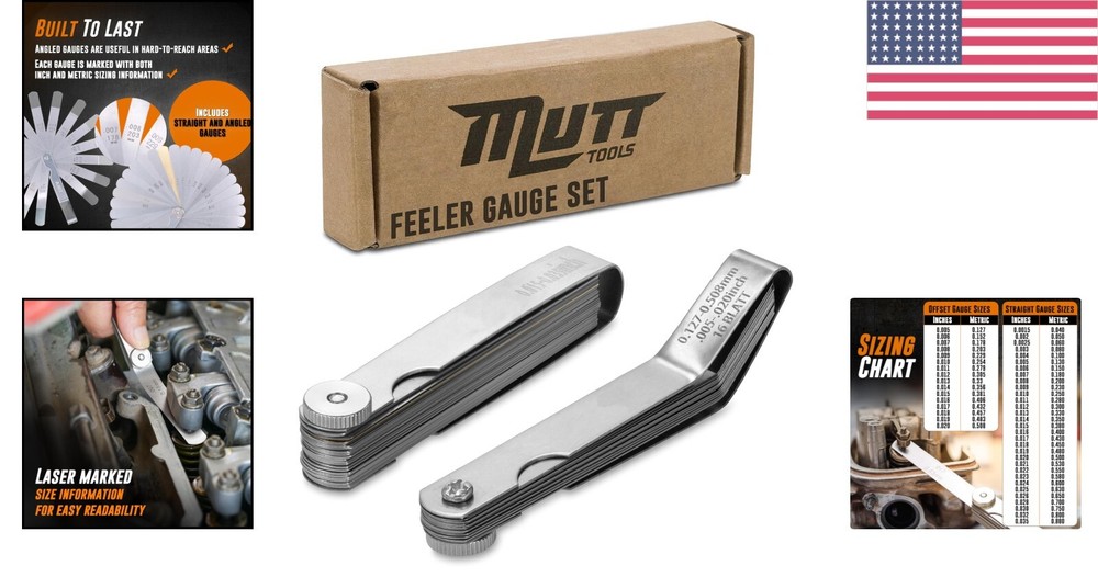 Ultra-Thin 2pc Feeler Gauge Set with Protective Case – Precision Measurements