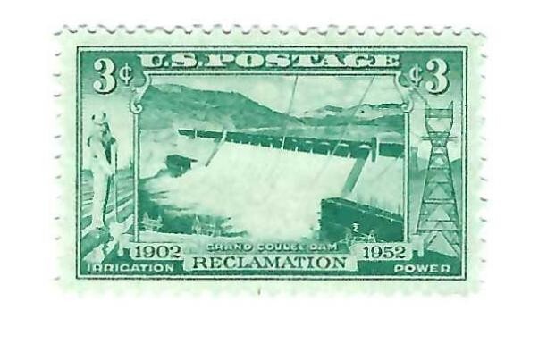 STAMP US SCOTT 1009 "Grand Coulee Dam" 3 CENT 1952 MH