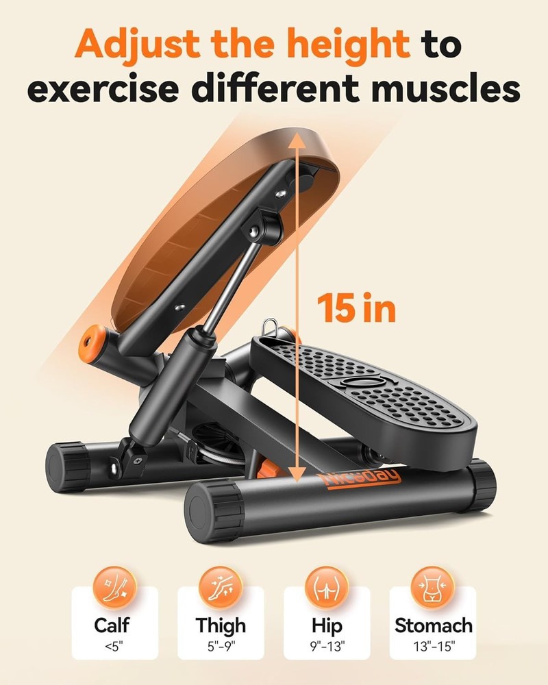 Steppers for Exercise, Stair Stepper with Resistance Bands, Mini Stepper with...