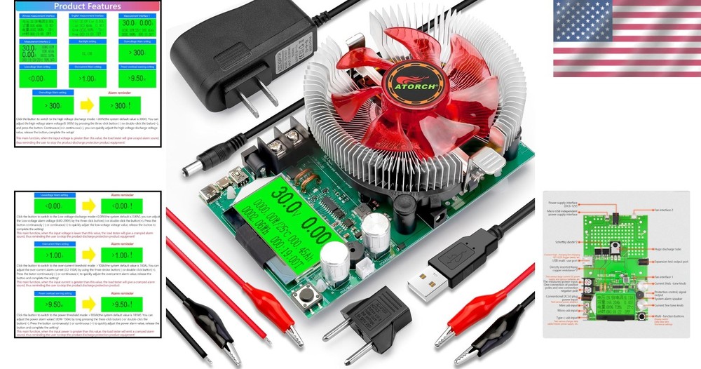 Smart USB Load Tester 150W 200V 20A Electronic Resistor Constant Current Module