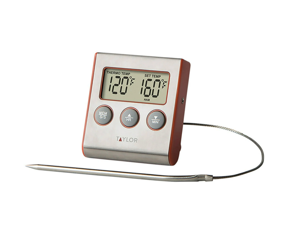 Taylor Digital Programmable Probe Food Thermometer (Stainless)