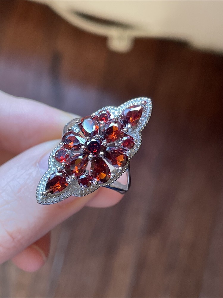 Natural Red Garnet Ring
