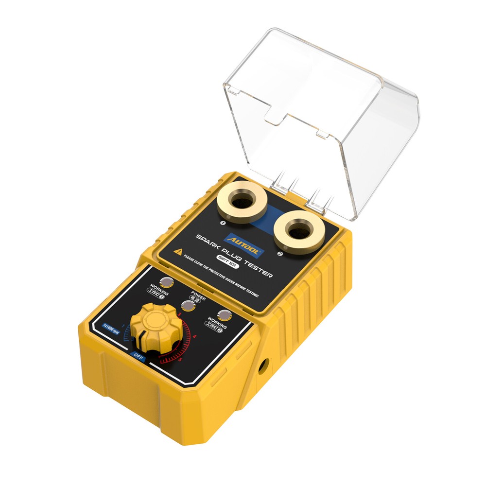 AUTOOL 12V Car Spark Plug Tester Adjustable Dual Hole Ignition Diagnostic Tool