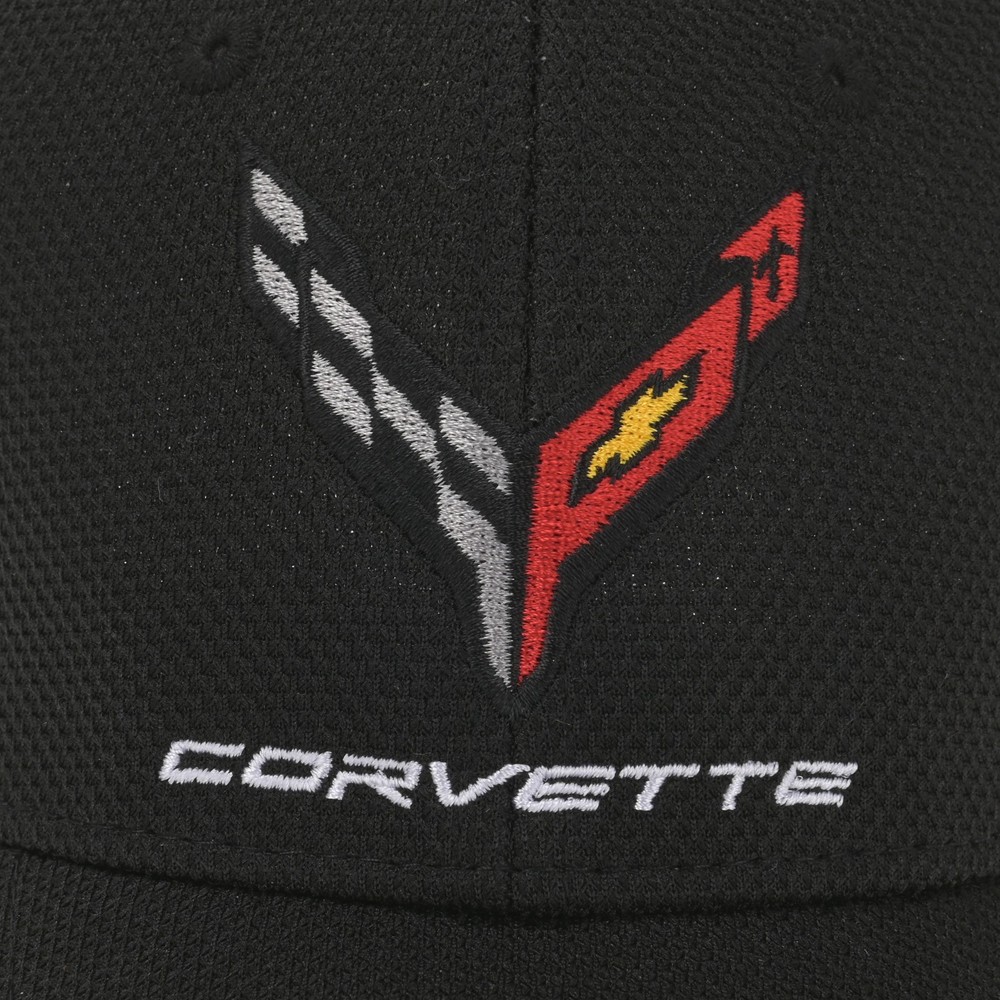 2020-2026 C8 Corvette Black Performance Mesh Stretch Fit Hat Cap