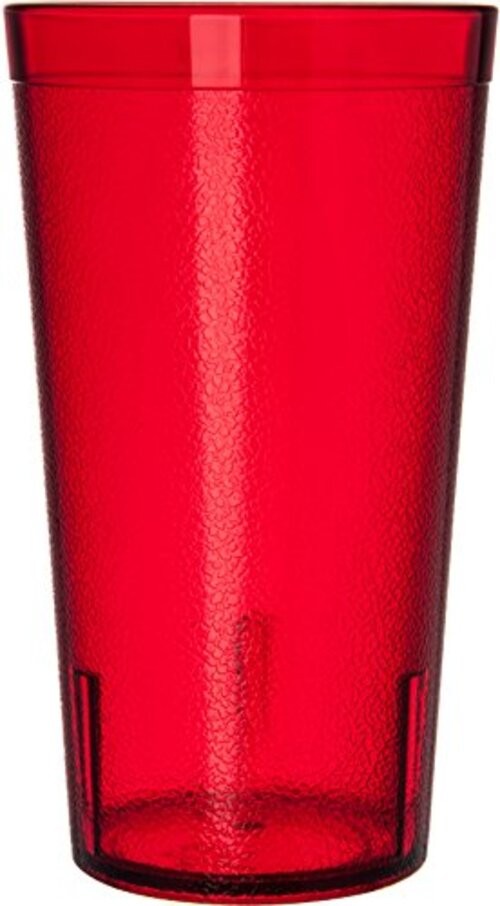 CFS 52168110 Stackable ShatterResistant Plastic Tumbler, 16 oz., Ruby (Pack of