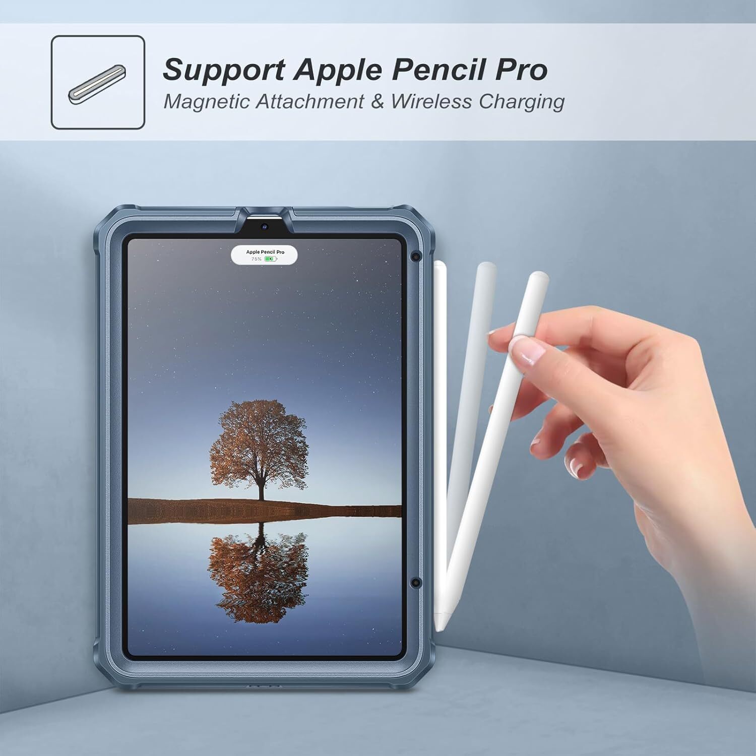 Case for iPad Mini 7 (A17 Pro) 2024/ iPad Mini 6 Rugged Cover w/Screen Protector