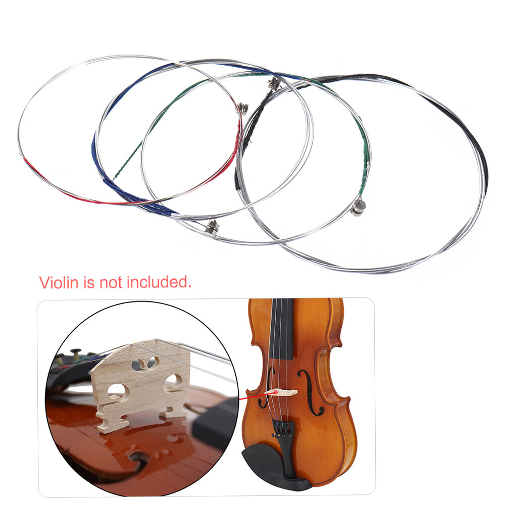 4PCS 3/4 4/4 Violin Strings Set Steel Strings E A D G Wound Fiddle String C4S5