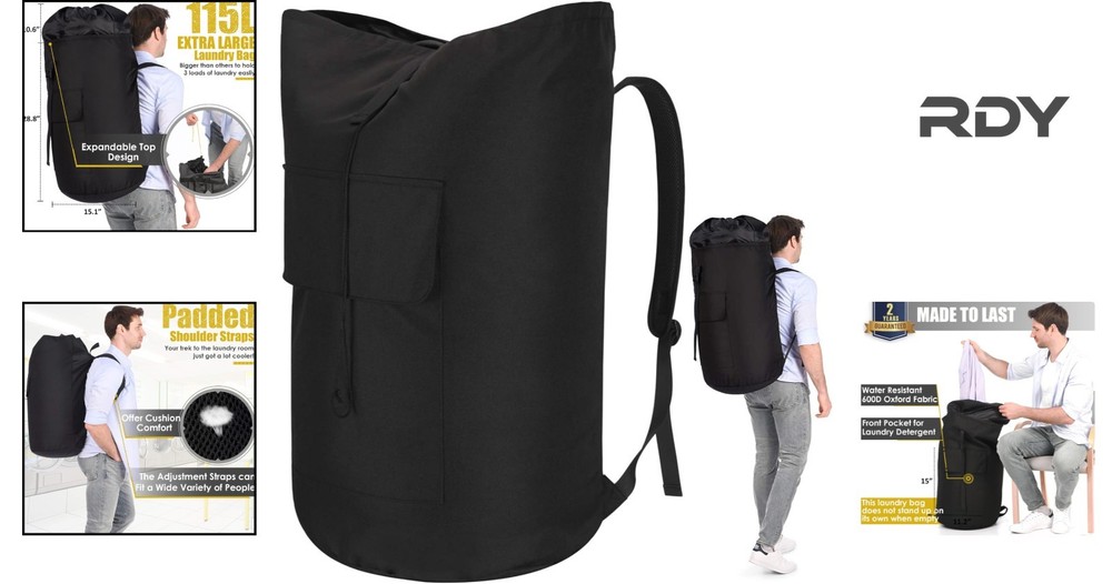 Extra Large 115L Laundry Backpack - Heavy Duty, Portable & Stylish Solution