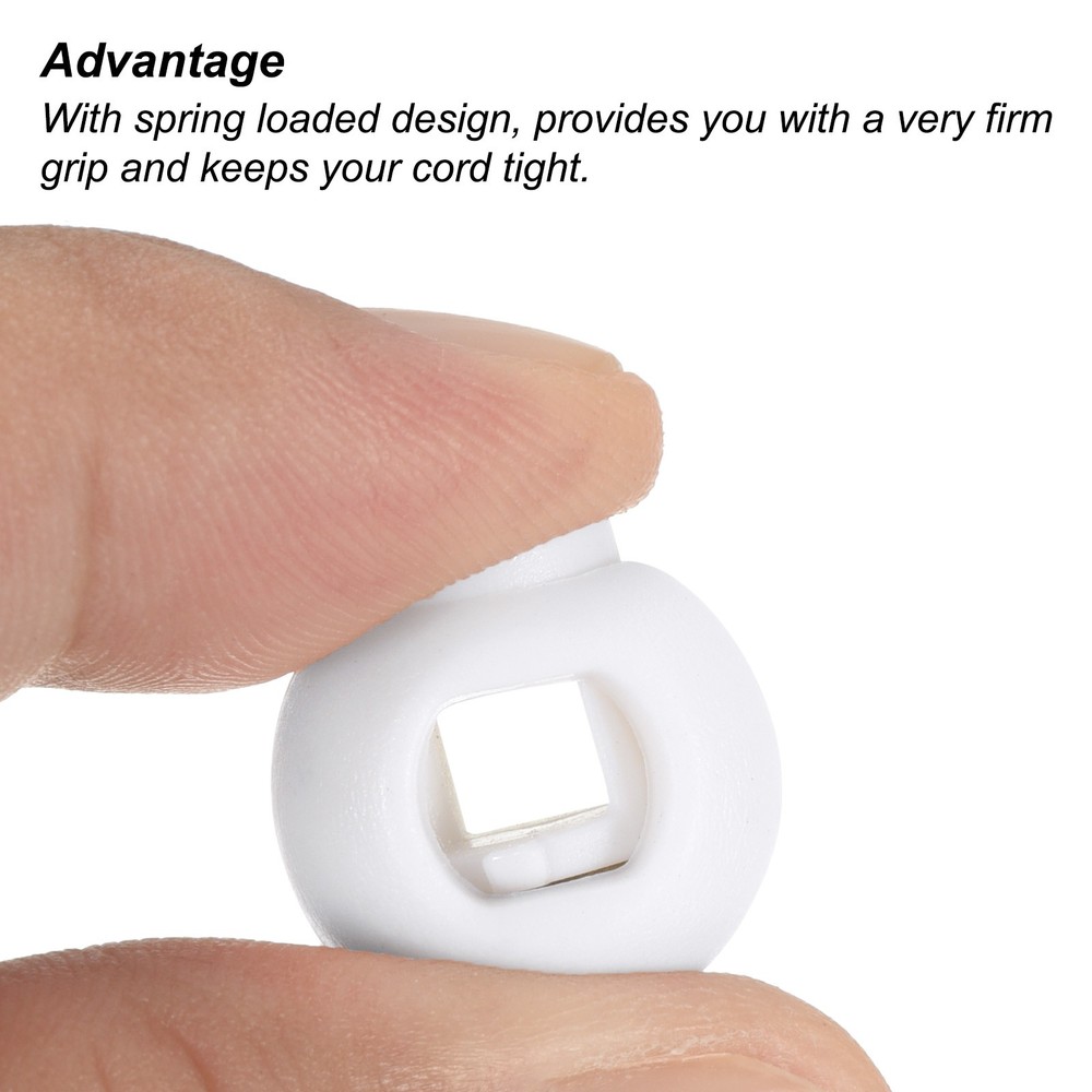 30 Pack Cord Locks Ball Spring Toggle Stopper Frosted White