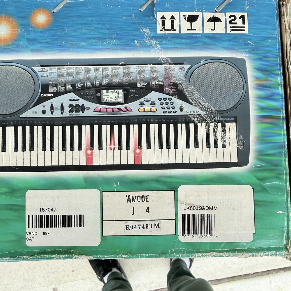 Casio LK-50 Touch Response Electronic Keyboard w Stand, AC, Original Box