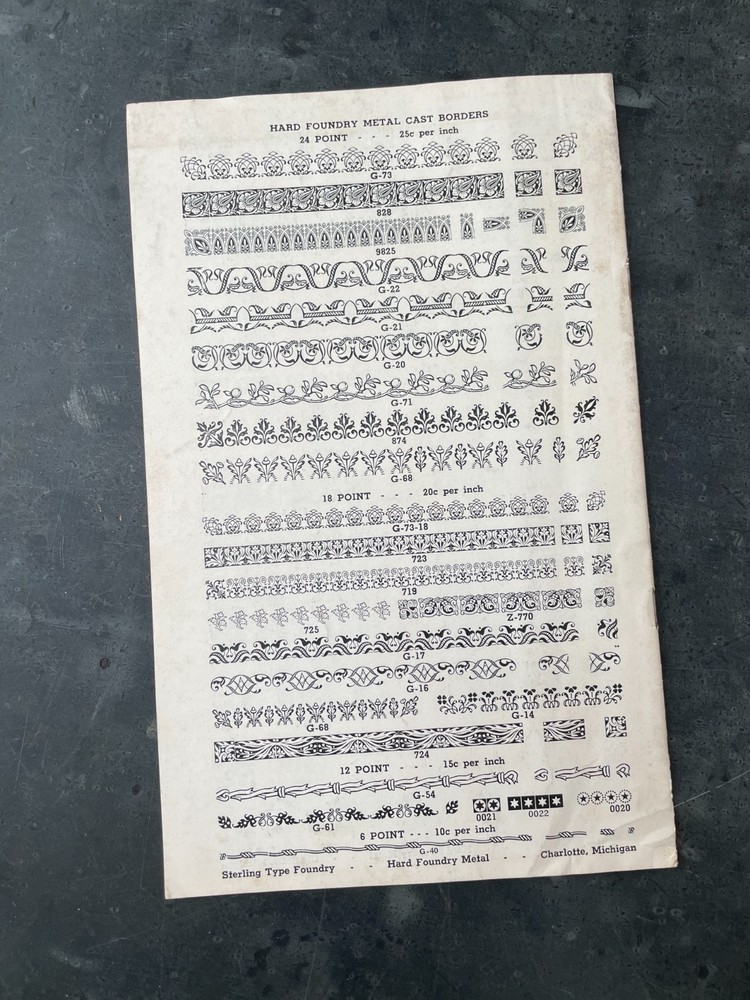 Sterling Type Foundry 'Typecast Cuts' Catalog Letterpress Print Block (1701)