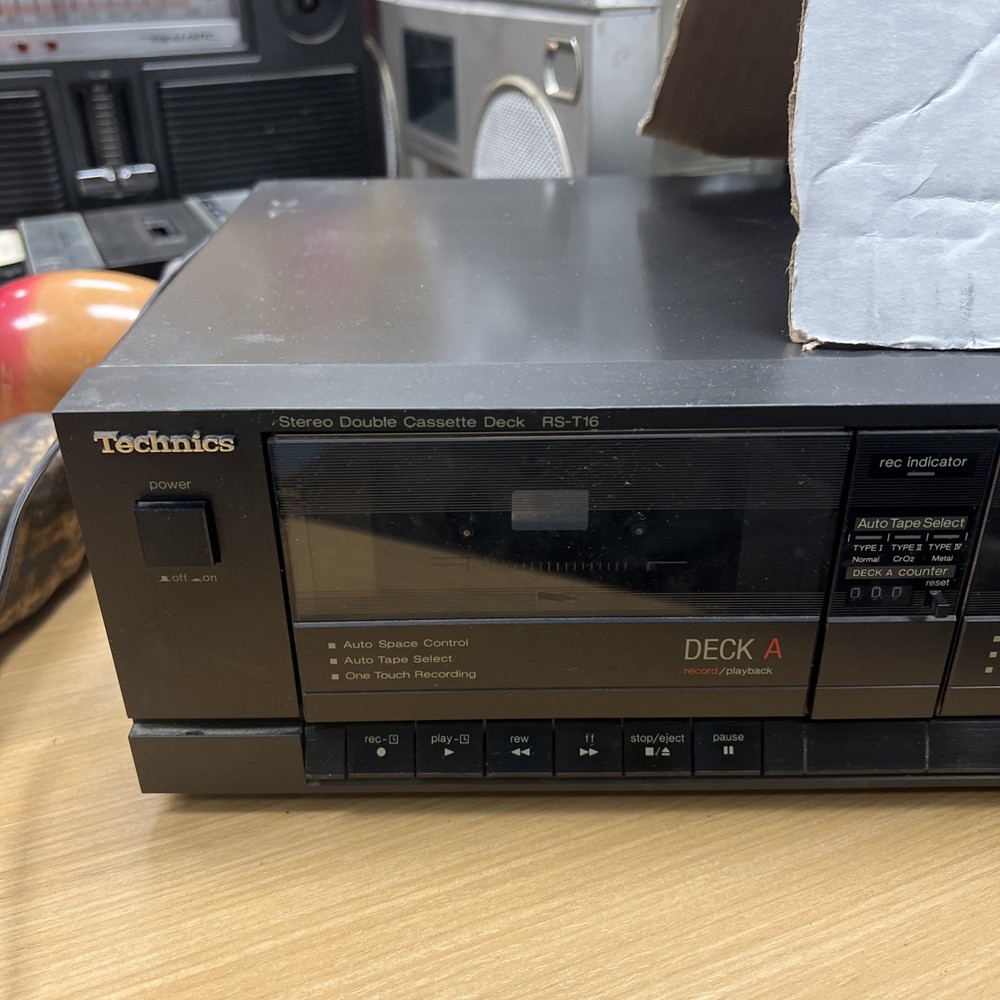 Technics RS-T16 Stereo Double Cassette Deck w/ Power Cable Tested Working