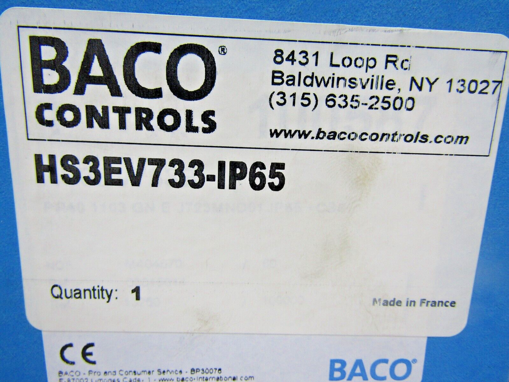 🔥 NEW BACO CONTROLS HS3EV733-IP65 ROTARY CAM SWITCH DISCONNECT OPERATOR 50 AMP