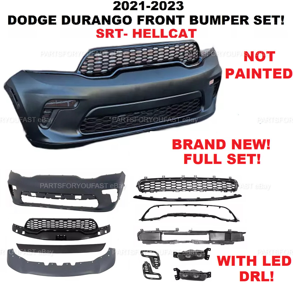 For 2021 2022 2023 Dodge Durango SRT Hellcat Complete Front Bumper Assembly LED