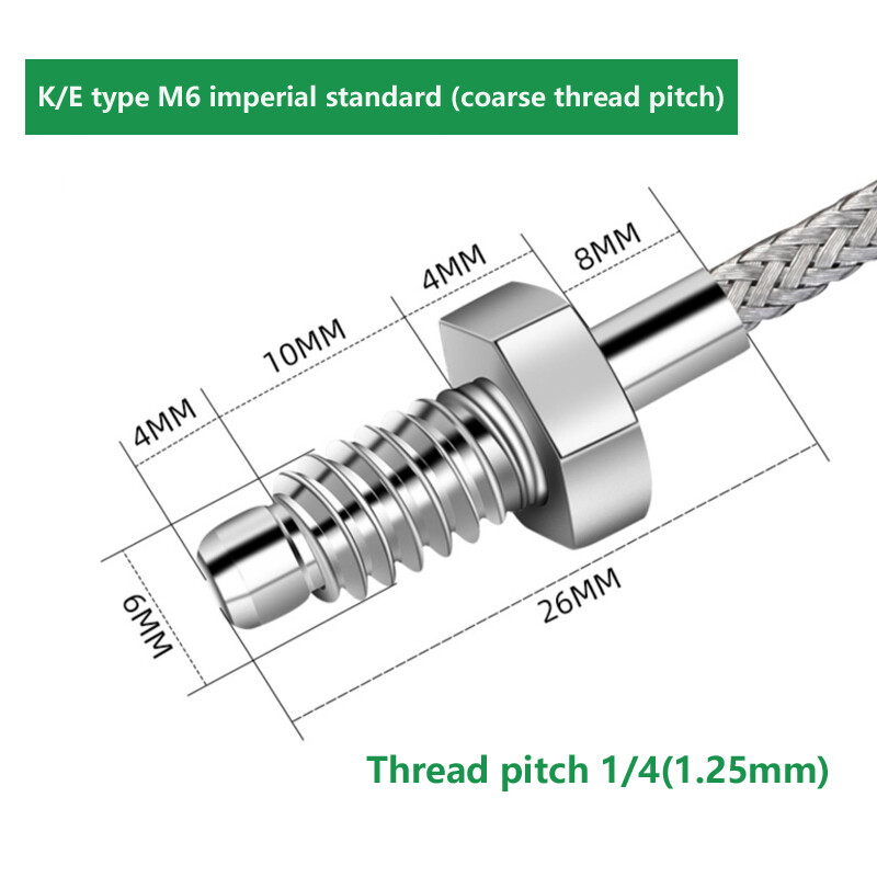 K E Type 0.5M-5M 0-500℃ Thermocouple High Temperature Controller Sensor Probe