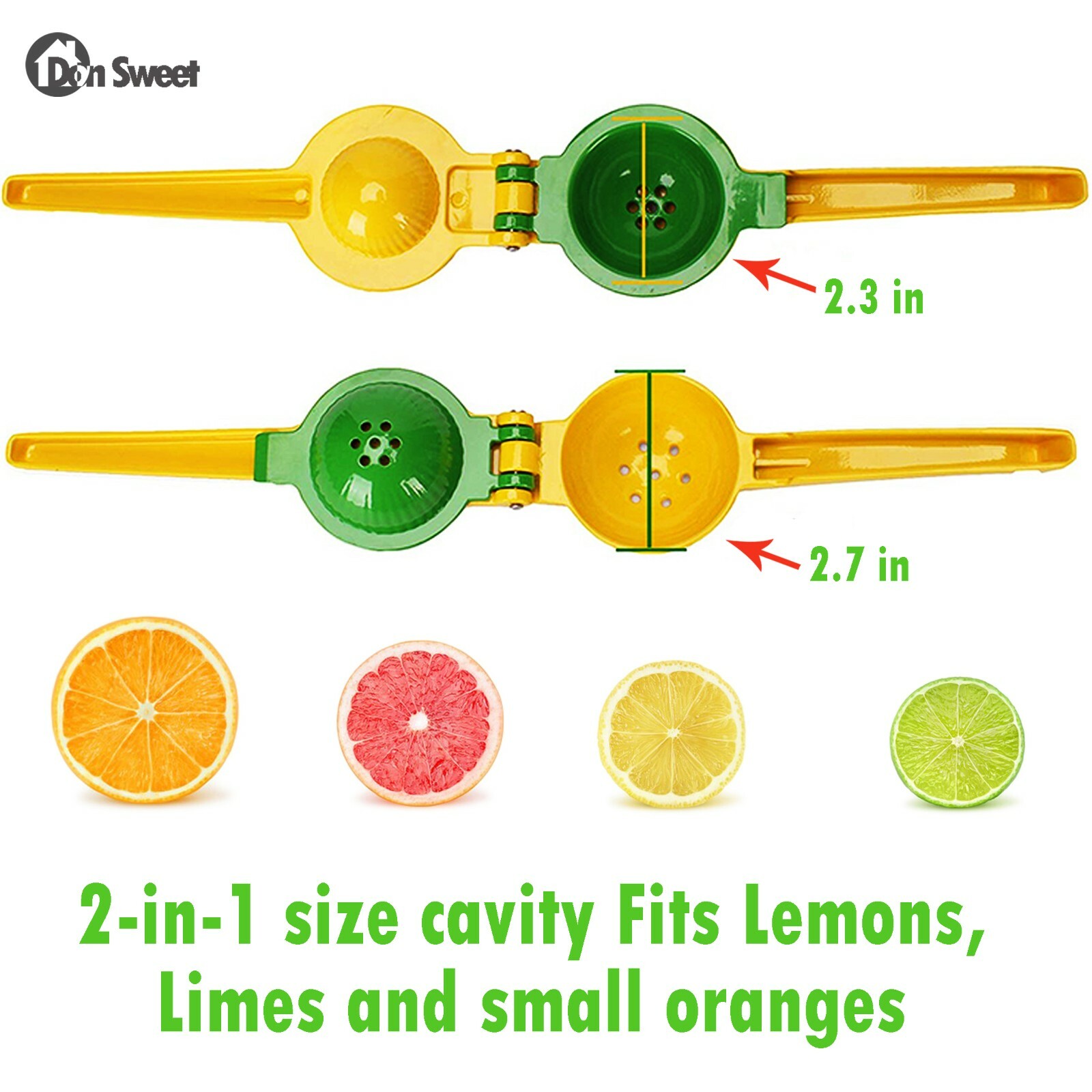 2 in 1 Lemon Lime Squeezer, Manual Citrus Juicer Hand Press + Heavy-duty Zester