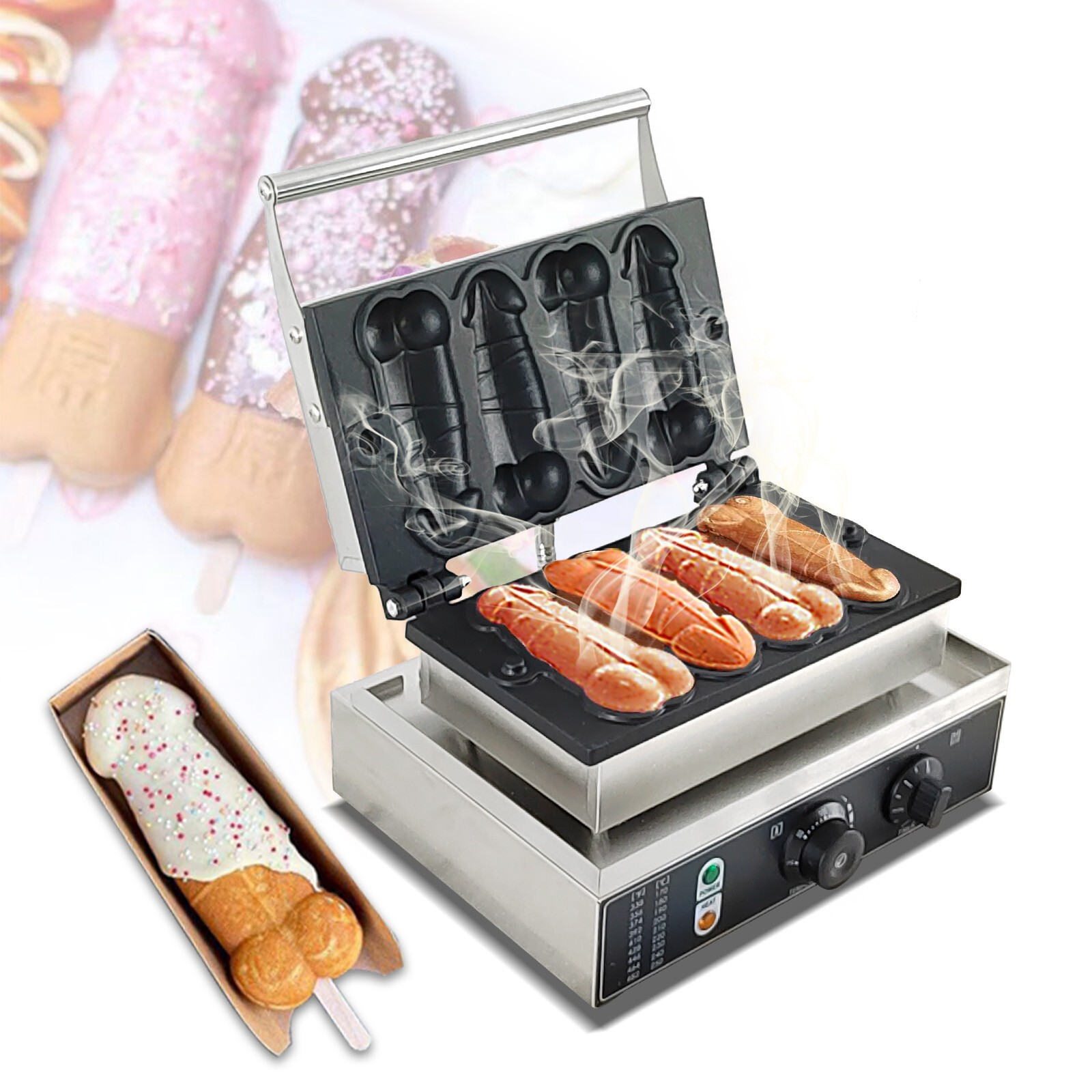 Kolice Commercial Waffle Machine Waffle Iron sticks Maker-Strange Shape,4 Sticks