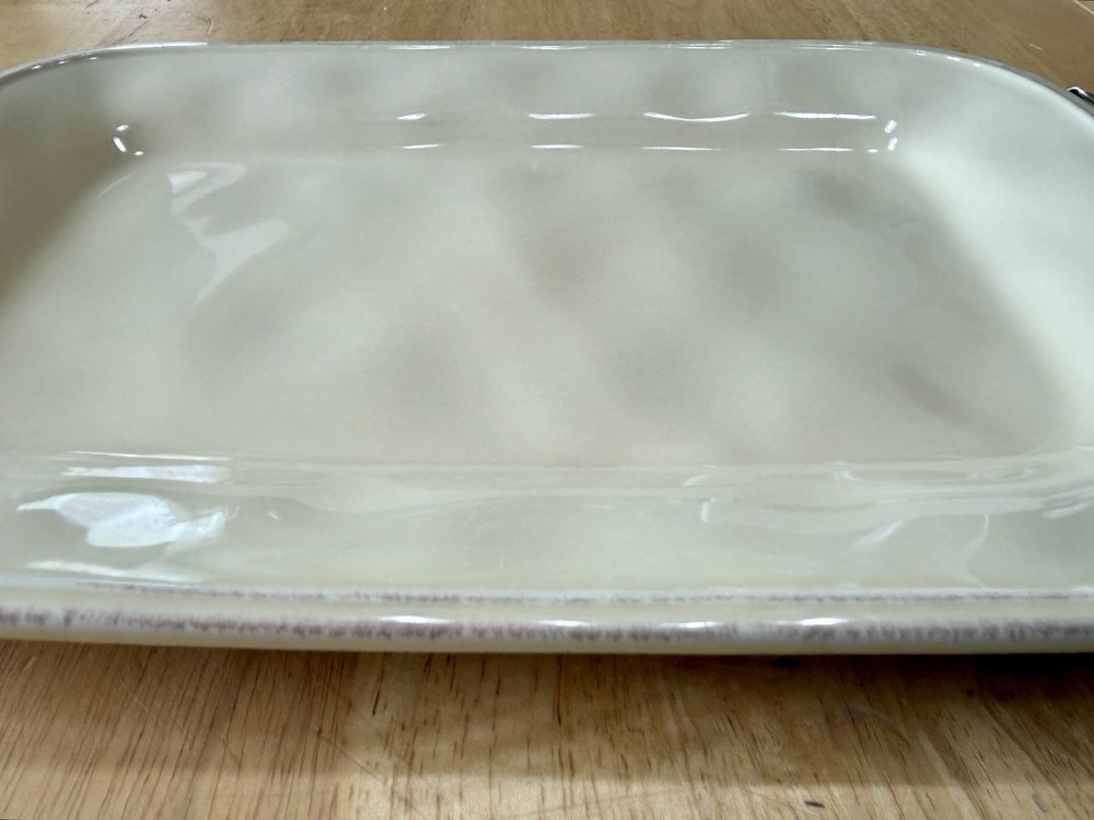 Rachael Ray Cucina Almond Cream Rectangular Serving Platter NEW