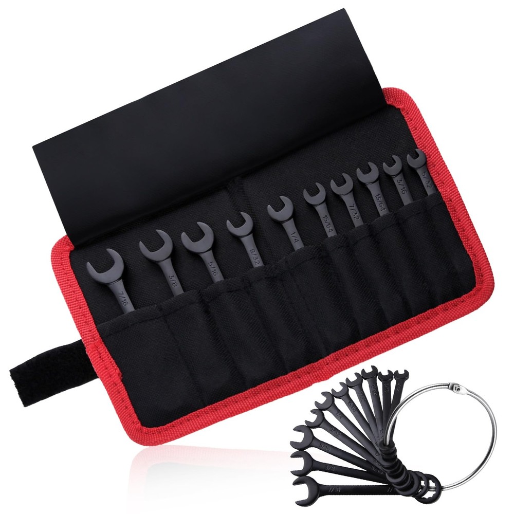 LEONTOOL Mini Wrench Set SAE 10-Piece Ignition Set, SAE, Black