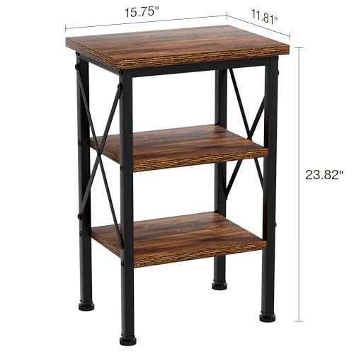 Modern Nightstands X-Design Side End Table Night Stand with 1 Pack Brown