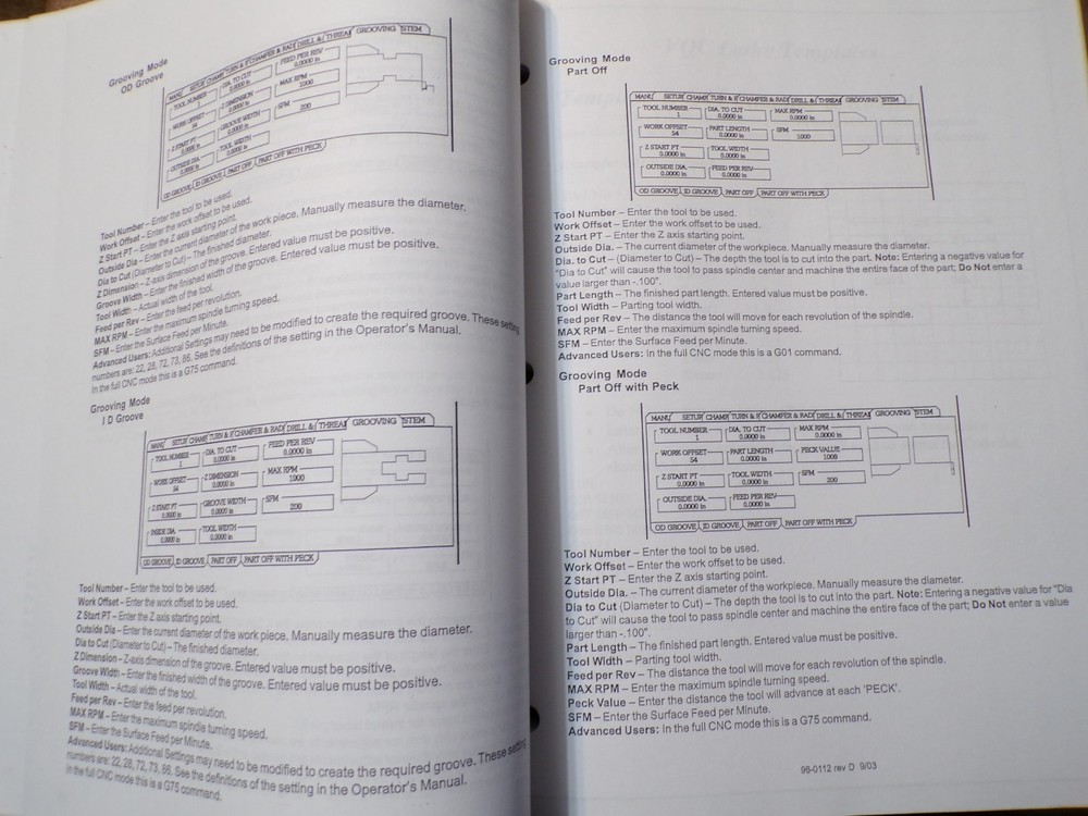 Haas SL-Lathe Training Manual 2001