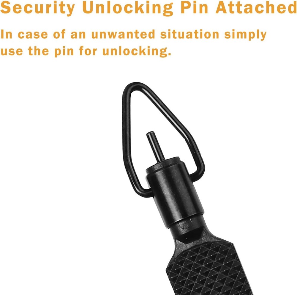 Flat Knurled Swivel Handcuff Key Black