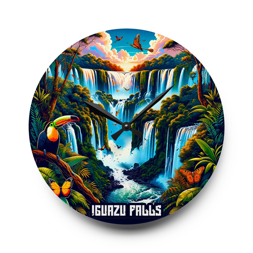 Iguazu Falls Wall Clock (Acrylic)
