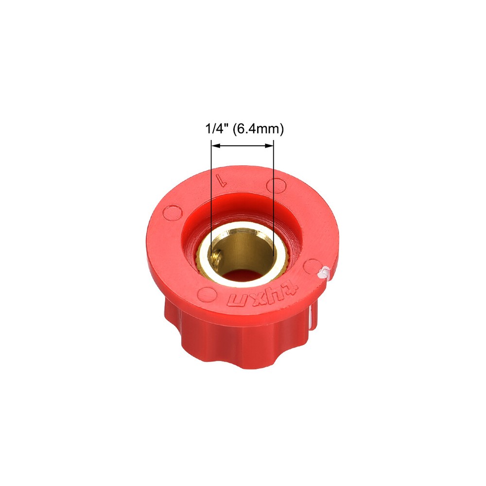 5pcs 6.4mm Shaft Hole Potentiometer Control Rotary Knobs Effect Pedal Knobs Red