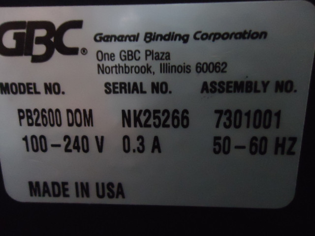 GBC PB2600, Electic Comb Opener